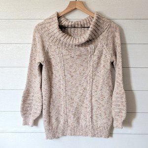 89th & Madison Marled Knit Cowl Neck Balloon Sleeve Sweater Size S